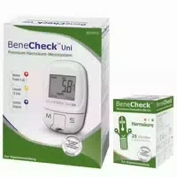 Benecheck Harnsäure Messgerät Premium Kombi Set Mit Teststreifen Und Lanzetten