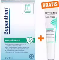 Bepanthen Augentropfen 2 X 10 ml Gratis Optolind Empflindl Haut Augenpflege 15 ml