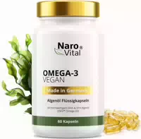 Narovital Omega 3 Vegan Hochdosiert 60 Kapseln Algenöl Dha & Epa Rein Pflanzlich ohne Fischgeschmack
