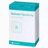 Biatain Alginate Ag Kompressen 5x5 Cm Mit Silber 10 St Verband
