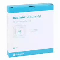 Biatain Silicone Ag Schaumverband mit Silber 10 X 10 cm