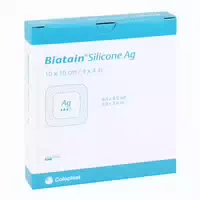Biatain Silicone Ag Schaumverband mit Silber 10 X 10 cm
