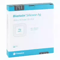 Biatain Silicone Ag Schaumverband 12,5x12,5 cm