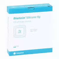 Biatain Silicone Ag Schaumverband 7,5x7,5 cm 5 st Verband