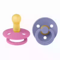 Bibs Colour Schnuller Gr 1 Pink & Violett aus Naturkautschuk 2 Stück