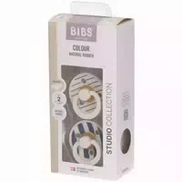 Bibs Studio Colour Schnuller Gr 2, 6 18 Monate, Ivory Steel Blue, Anatomisch