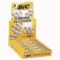 Bic Rasierklingen, 100 Stück, Chrome Platinum, für Jeden Rasierhobel, Doppelkanten Klingen, Rostfrei 100 st