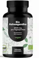 Bio Ashwagandha Hochdosiert 365 Kapseln 3 Monate Vorrat Bloom Naturals