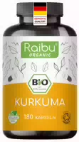 Bio Kurkuma Kapseln Hochdosiert 3000mg Pro Tagesdosis, 180 st Raibu
