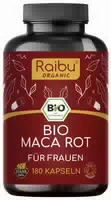 Bio Maca Rot Kapseln | 3 200 Mg Je Tagesdosis | Raibu