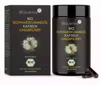 Biolaviva Premium Bio Schwarzkümmelöl Kapseln | Laborgeprüft | Vegan | Pflanzlich
