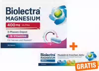 Biolectra Magnesium 400 mg Ultra 3 Phasen Depot 30 Tabletten Gratis Biolectra Magnesium 250 mg Aktiv 30 Kautabletten