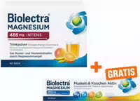 Biolectra Magnesium 486 mg Intens Trinkpulver Orange Mango 40 Stück Gratis Biolectra Magnesium 250 mg 30 Kautabletten