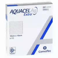 Aquacel Ag Extra 10x10 Cm Kompressen 10 St