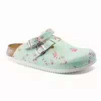 Birkenstock Clog Kay Superlauf, Birko Flor, Flower Field Mint, Schmal