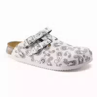 Birkenstock Clog Kay Superlauf, Birko Flor, Paisley Black White, Schmal
