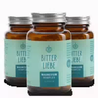 Bitterliebe Magnesium Bisglycinat Kapseln Hochdosiert Komplex mit Bisglycinat und Glycinat