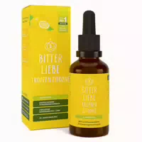 Bitterliebe Tropfen Zitrone Alkoholfrei 100ml Bitterstoffe Tropfen mit Zink und Zitronengeschmack Vegan & Alkoholfrei in Deutschland Hergestellt 1 X 100 ml