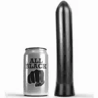 All Black Dildo Mit Glatter Oberfläche Und Flexibler Form