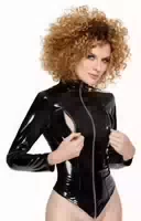 Lack Jacke mit Reißverschlüssen