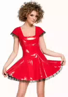 Lack Minikleid Mit Spitzenrüschen