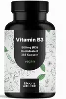 Bloom Naturals Vitamin B3 Niacinamid Kapseln Hochdosiert 365 Kapseln 12 Monate Vorrat
