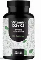 Bloom Naturals Vitamin D3 K2 Tabletten 2000 Ie