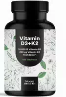Vitamin D3 K2 180 Tabletten 5000 Ie & K2 Mk7 Bloom Naturals