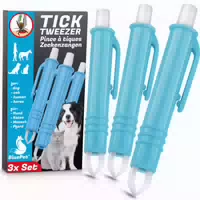 Bluepet 3x Zeckenpinzette, Automatische Zeckenzange, Zeckenentferner Zeckenhaken, Zecken Entfernen