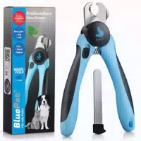 Bluepet Krallenschere mit Schutz, Krallenzange für Hunde & Katzen, mit Abstandshalter Krallenfeile