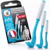 Bluepet Premium Zeckenhaken 3er Set, Zeckenentferner, Zeckenzange, Zeckenhebel Made in France