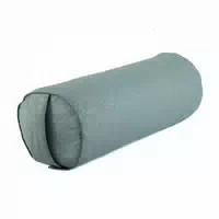 Bodhi Ethno Collection: Yoga Bolster Rund , Ikat Webstoff, Schwarz Weiß Blau Gem , Dinkelhülsen