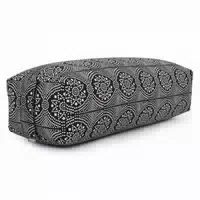 Maharaja Salamba Rechteckig Yoga Bolster Bandhani, Schwarz Weiß, Kapok, Bezug Abnehmbar