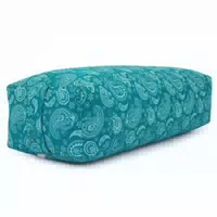 Maharaja Salamba Rechteckig Yoga Bolster Paisley, Petrol, Dinkel Bezug Abnehmbar