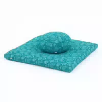 Medi Set Maharaja Ii Paisley Petrol: Meditationskissen Zafu Dinkel & Meditationsmatte Zabuton