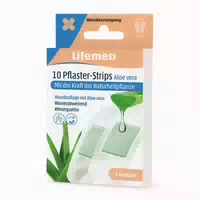 Lifemed 10 Pflaster Strips Weiß Aloe Vera 2 Größen, 12 Pack 120 st