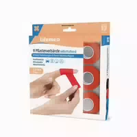 Lifemed Pflasterverbände Selbsthaftend 5 M X 2,5 Cm Rot 9er Pack, 12 X 9 Stück 540 M