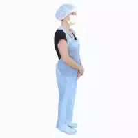 Medi Inn Pe Schürze Plus Leicht Gehämmert Geblockt 75 X 140 cm Weiß 50 st