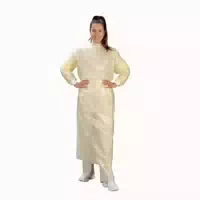 Medi Inn Pp Schutzkittel 139 X 139 Cm, Mit Pe Teilbeschichtung, Zum Binden, Gelb 100 St