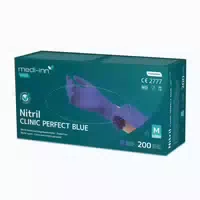 Medi Inn Pro Clinic Perfect Blue Nitril Einmalhandschuhe, Blau, Puderfrei, Gr S 2000 St