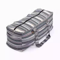 Bodhi Ethno Collection: Yoga Kit Bag Ikat Webstoff, Schwarz Weiß Blau Gemustert