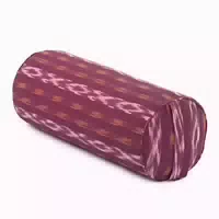 Bodhi Ethno Collection: Yoga Bolster Rund , Ikat Webstoff, Weinrot 1 st