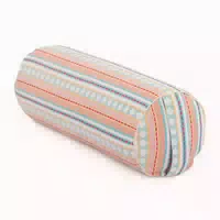 Bodhi Ethno Collection: Yoga Bolster Rund , Jacquard Webstoff, Apricot Hellblau
