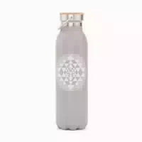 Bodhi Isolier Trinkflasche 600 Ml, Edelstahl Yantra, Matt Grau