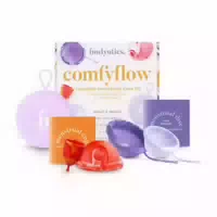Bodyotics Comfyflow Menstruationsset – Tasse & Discs mit Beutel & E Book, 5 Teilig