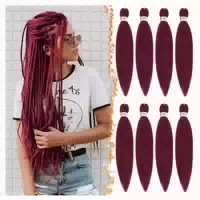 Braiding Extensions 66cm 8 Packs Rot Synthetik Box 900# Burg 1 st