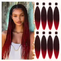 Braiding Extensions Pre Stretched T1b Rot# Schwarz Ombre Rot 1 st