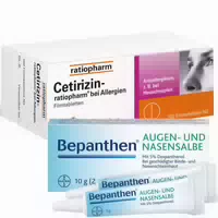 Allergie Set Cetirizin Ratiopharm Bepanthen Augen und Nasensalbe