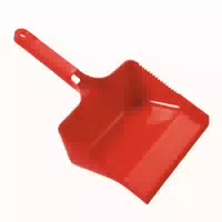 Kehrschaufel Eckig,ohne Lippe m Besenkamm,rot 350x222x110mm