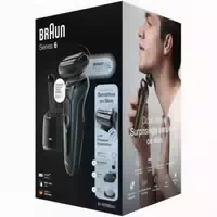 Braun Series 6 Nass und Trockenrasierer mit Smartcare Center und 2 Aufsätzen, Grau